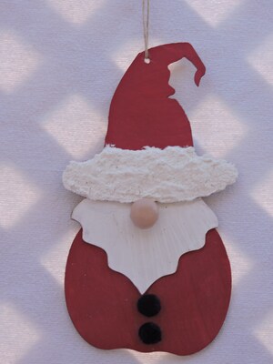 gnome santa ornaments, gnome ornaments, Christmas ornaments, holiday ornaments, Christmas wall hanging - image2